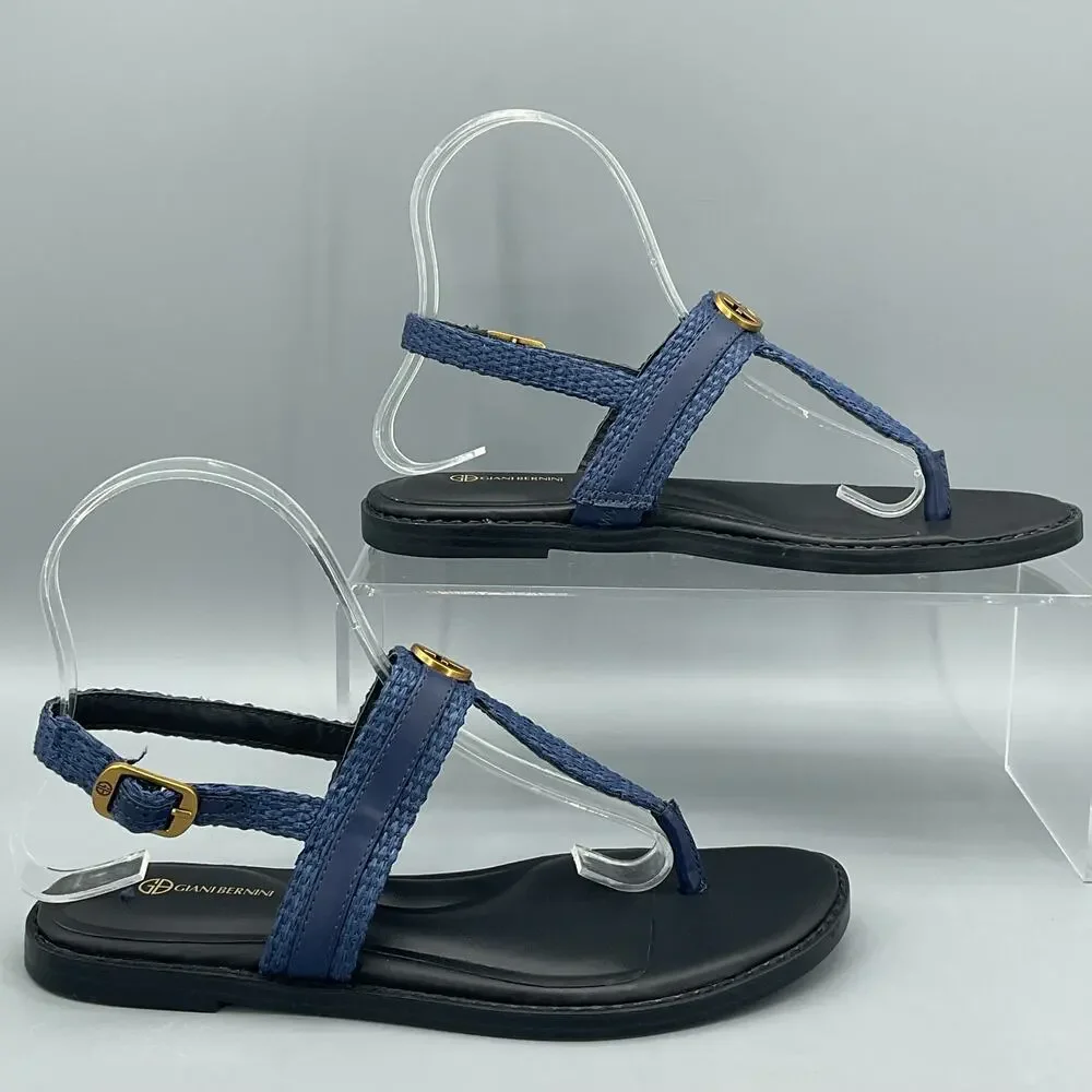 NEW Giani Bernini Women’s Nayelli Thong Flat Sandals Navy Size 8.5M